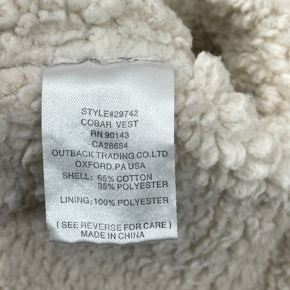 Outback Trading Co. Cobar Vest Jacket Men's XXL Full Zip Blue Sherpa Lined - Picture 9 of 10